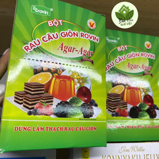 Bột Rau Câu Giòn Hoàng Yến Agar Rovin Chính Hãng - Hộp 10 gói x 25gr - Date luôn mới