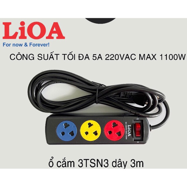 Ổ Cắm LIOA 3 Lỗ 1 Công Tắc Đa Năng SIÊU BỀN CHÍNH HÃNG ( 3TSN )