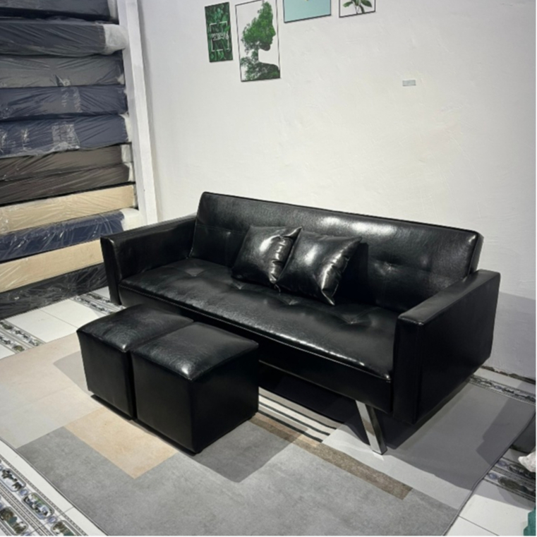 Ghế Sofa Bed Băng Dài 1m9 Tay Vịn Bọc Da Cao Cấp - Sofa Giường Thư Giãn