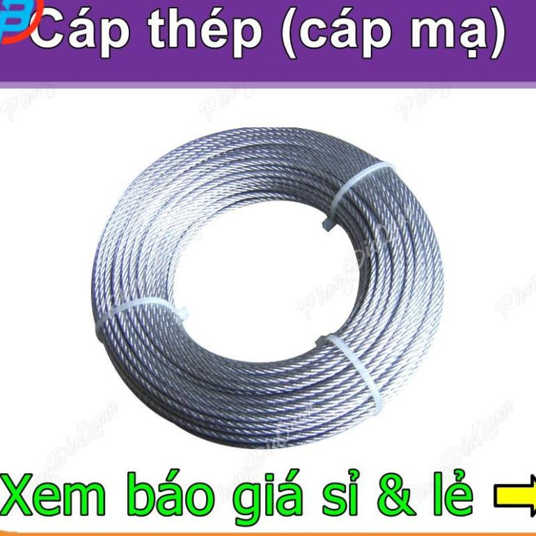 Cáp thép Cáp mạ Cáp lụa Cáp trần... [bán lẻ từng mét] CÁP THÉP Thái Bình Vina