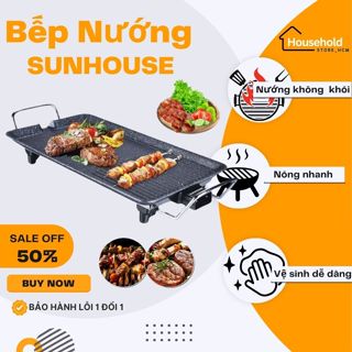 Bếp nướng điện không khói Sunhouse SHD4607 công suất 1500w, mặt tráng men chống dính - Household