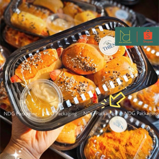 50 Hộp Nhựa Đế Đen Đựng Thực Phẩm - Hộp Đế Đen HT17 1 Ngăn Đựng Cơm Chiên, Bánh Ngọt, Xôi, Rau Câu - HT17