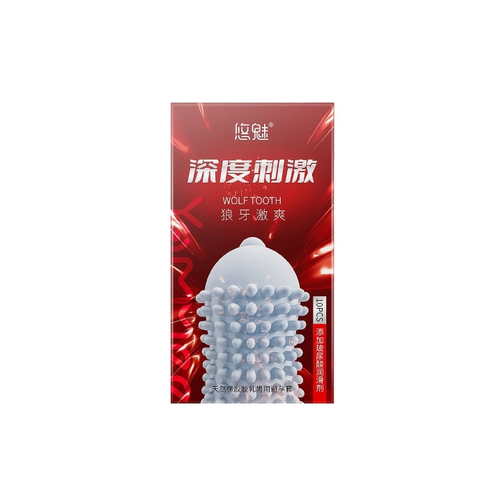 Bao cao su gân gai Biilie Wofl Tooth bi gai lớn CHÍNH HÃNG KHÁC BIỆT, Kd-tg, tăng khoái cảm, nhiều gel bôi trơn