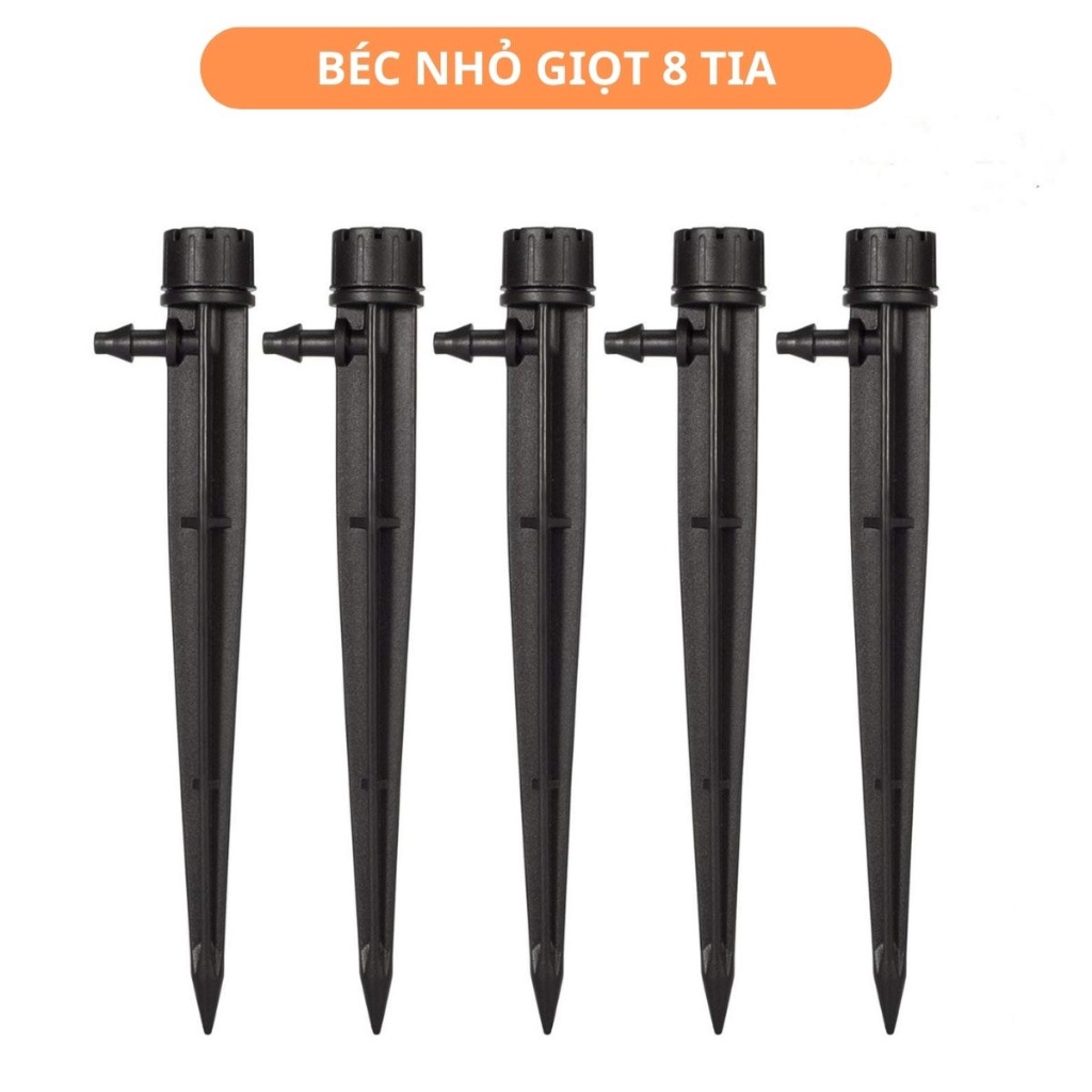 Béc Tưới 8 Tia Có Que Cắm, 30 BÉC, 0-70L/h, Tưới Gốc, Chỉnh Được Lưu Lượng, Bán Kính 0-50cm