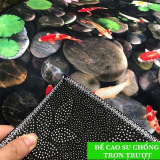 Bộ 2 Thảm Bếp Hoa Văn 3D Hàn Quốc Chống Trượt Decor Trang Trí Nhà Cửa Cỡ Lớn 120x40CM 60x40CM