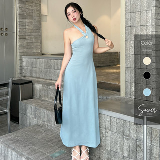 Đầm nữ sang chảnh dài qua gối Sower hai lớp dáng chữ A - Yia dress