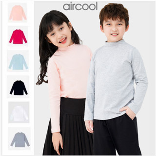 Áo giữ nhiệt cho bé trai bé gái cổ 3 phân Aircool sợi cotton modal cao cấp cho bé từ 2 đến 16 tuổi-ANBG21