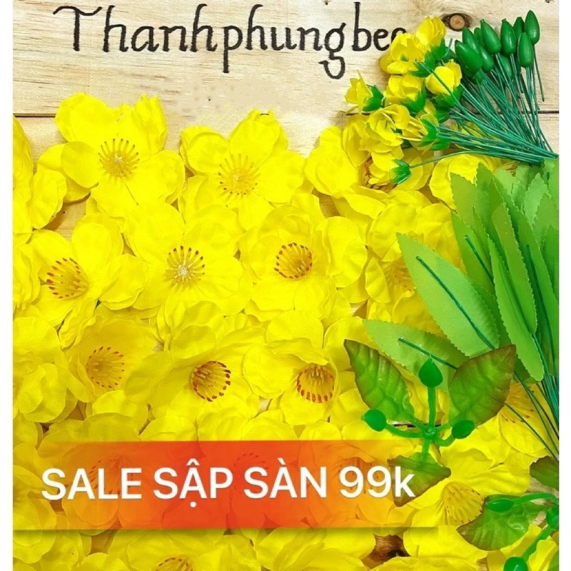 🌼🌸 [TẾT 2026] 1kg Hoa mai giả, hoa đào giả trang trí Tết (chọn kèm lá nụ kẽm búp)