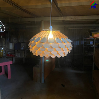Mẫu 80L: Đèn Gỗ Thả Trần - Đèn hoa lá độc lạ, trang trí nhà ở, nhà hàng, quán Cafe 
