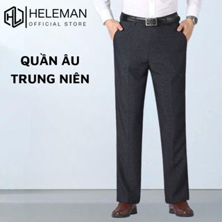 Quần âu nam trung niên ống suông dáng đứng, quần tây nam ống rộng vải chống nhăn có bigsize QTN