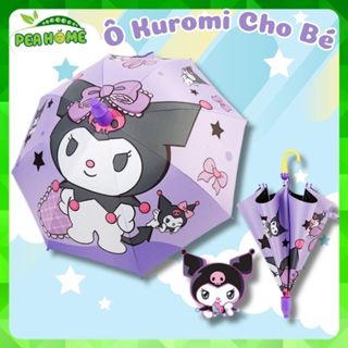 Ô Trẻ Em Kuromi, Melody, Cinnamoroll Dễ Thương Cán Dài Tặng Kèm Còi Nan Đôi Chắc Chắn Cho Bé Gái - Ô Dù Che Mưa Cao Cấp