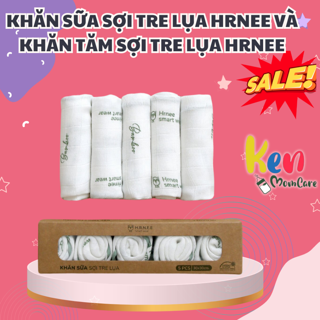 KHĂN SỮA SỢI TRE LỤA HRNEE VÀ KHĂN TĂM SỢI TRE LỤA HRNEE