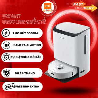  Robot hút bụi lau nhà Uwant U200 Lite_Tự động đổ rác Giặt nước nóng 60*_BẢN QUỐC TẾ 
