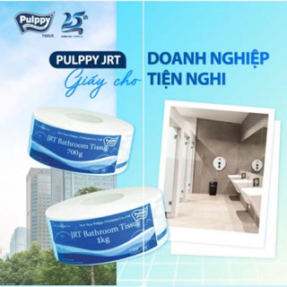 Giấy Vệ Sinh Pulppy Cuộn Lớn 1Kg JRT Bathroom Tisssue Dùng Cho Nhà Hàng Khách San Trường Học