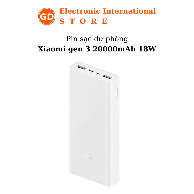 Pin sạc dự phòng Xiaomi 20000Mah gen 3 PLM18ZM - Shop  giangdang123123