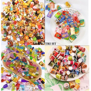 [Mô hình thu nhỏ] đồ ăn mini chai nước bách hoá hỗn hợp   trang trí bàn làm việc nhà cửa