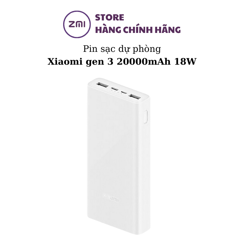 Sạc dự phòng Xiaomi 20000Mah gen 3 PLM18ZM - Shop zmistore