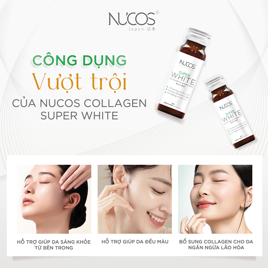 Viên uống trắng da NUCOS White hỗ trợ làm sáng, đều màu da, mờ thâm nám 60 viên/hộp