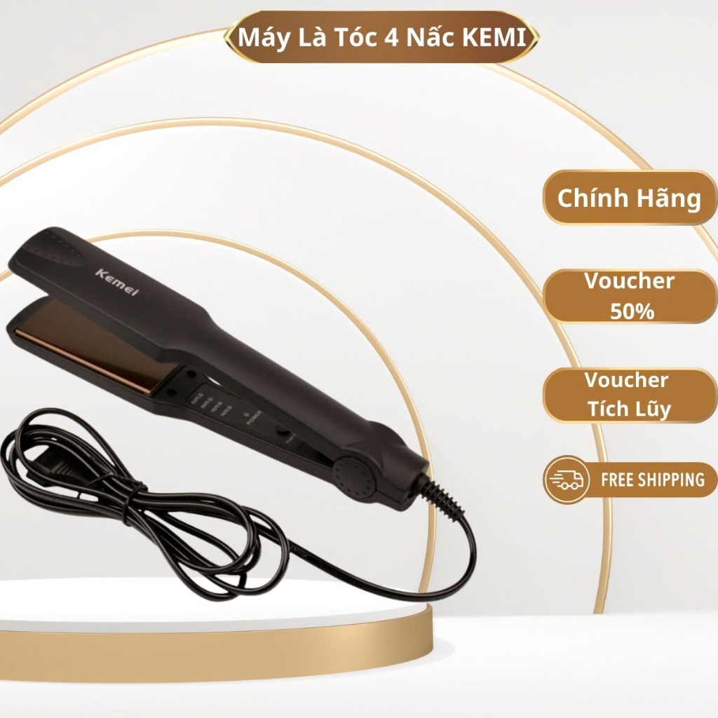 Máy Là Tóc Duỗi Tóc 4 Nấc Nhiệt Bản Pro Size To KEMEI PRO_KM329 - Máy tạo kiểu tóc, Bảo Hành 12 Tháng Rất Dẽ Sử Dụng New