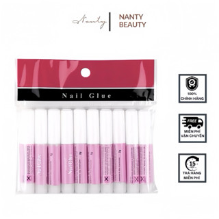 NANTY 20/30/50Tuýp keo dán móng giả Nail Glue chính hãng loại tuýp nhỏ 2g tiện lợi Keo dán Nailbox, keo dán móng tạinhà