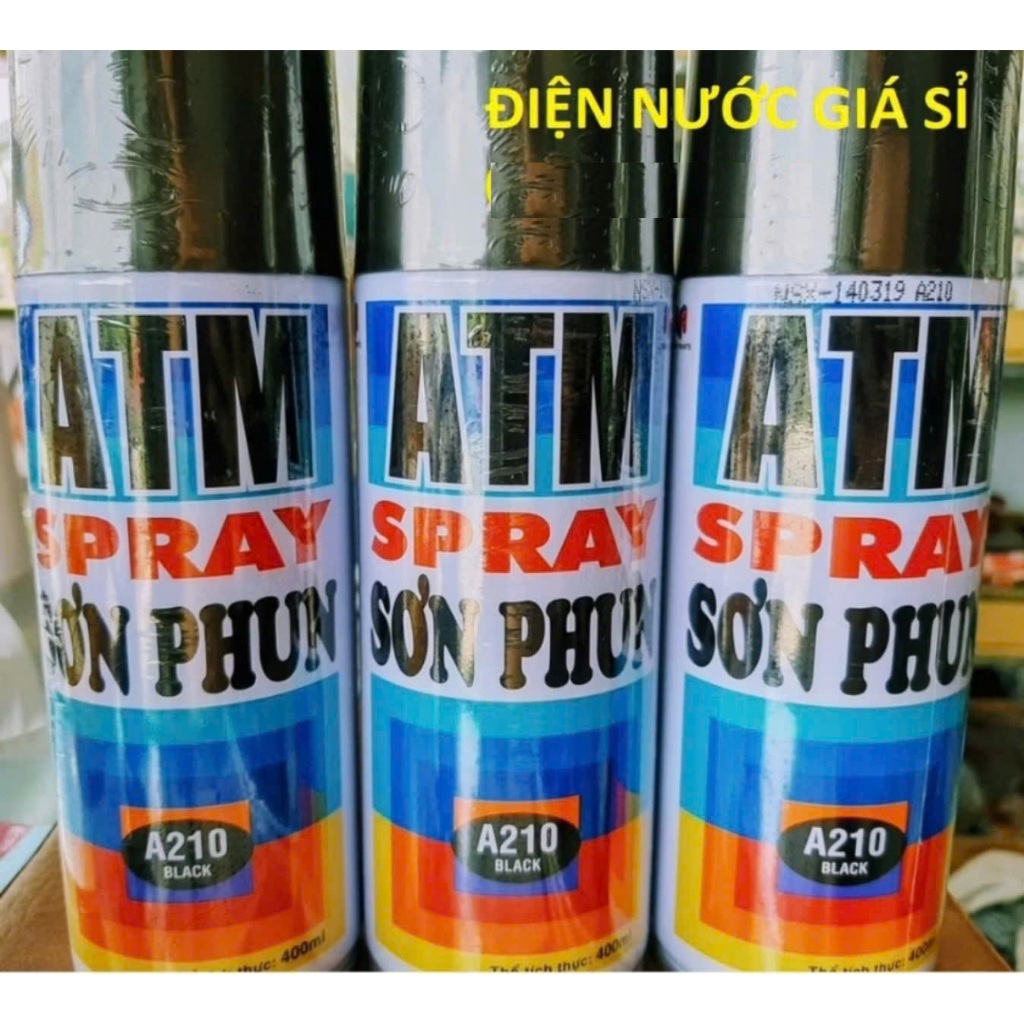 (Chính Hãng) Sơn Xịt Đen ATM A210 400ml - lưu ý thị trường xuất hiện hàng TQ nhái