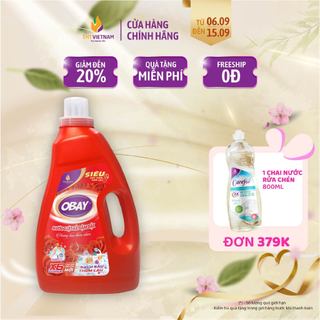Nước giặt xả vải quần áo thơm lâu  Obay chính hãng hương hoa thiên nhiên 3L