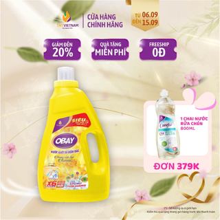 Nước giặt xả Obay chính hãng hương nước hoa Roman 3L hương nước hoa sang trọng, lưu hương bền lâu
