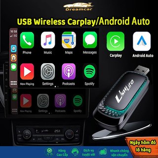  USB Wireless Carplay Không dây Android box ô tô CarPlay & Android Auto tự động 2 trong 1 