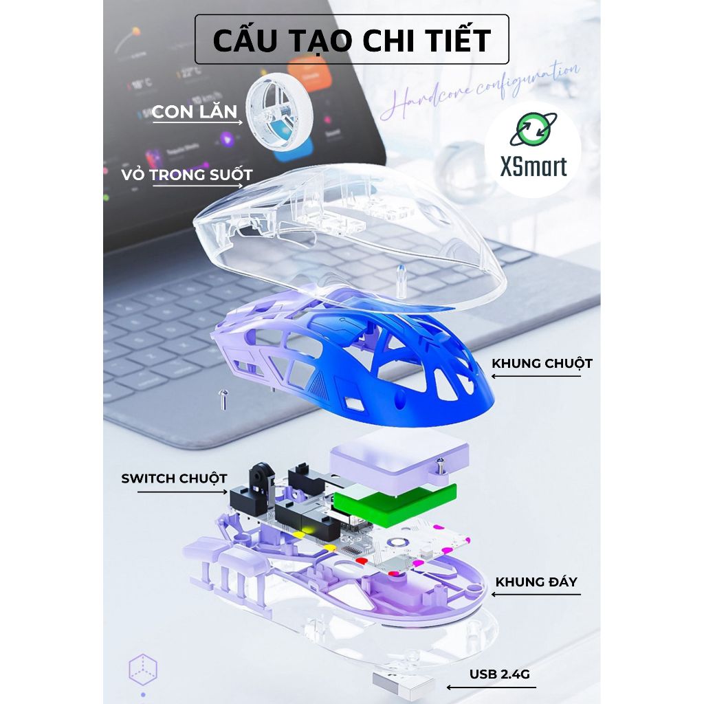 Chuột Không Dây Bluetooth Free Wolf A2 LED RGB 2 Mode Chip Original 3212 Siêu Mượt Chuyên Game | BigBuy360 - bigbuy360.vn
