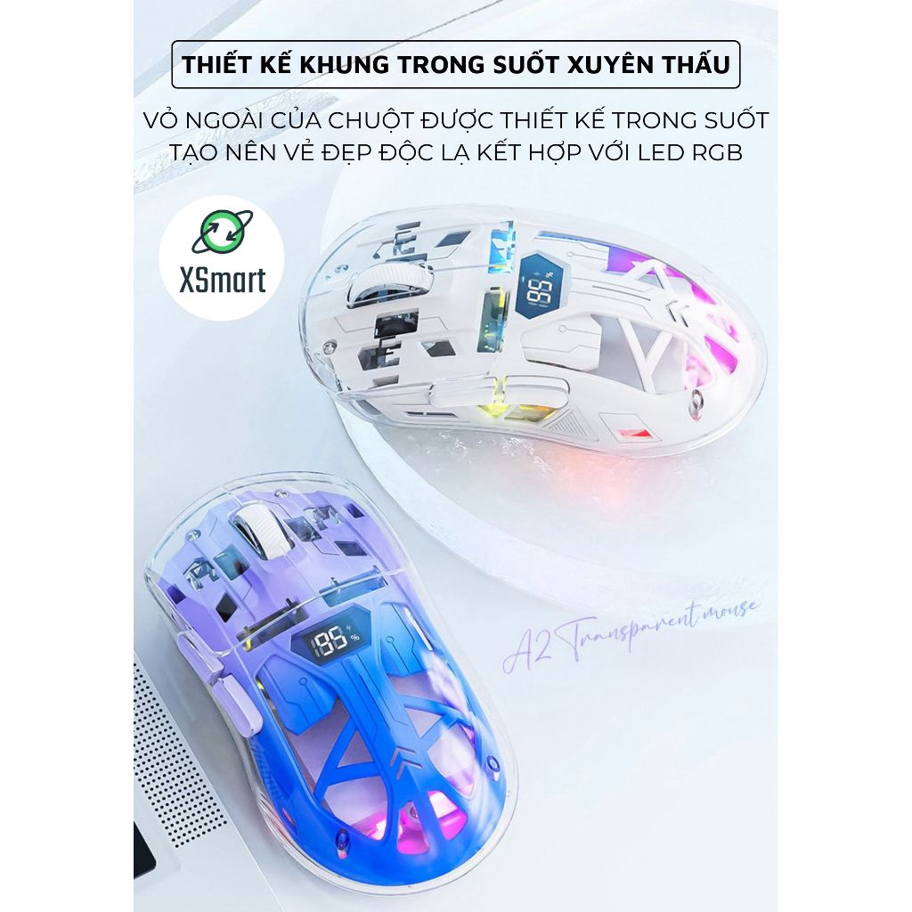 Chuột Không Dây Bluetooth Free Wolf A2 LED RGB 2 Mode Chip Original 3212 Siêu Mượt Chuyên Game | BigBuy360 - bigbuy360.vn