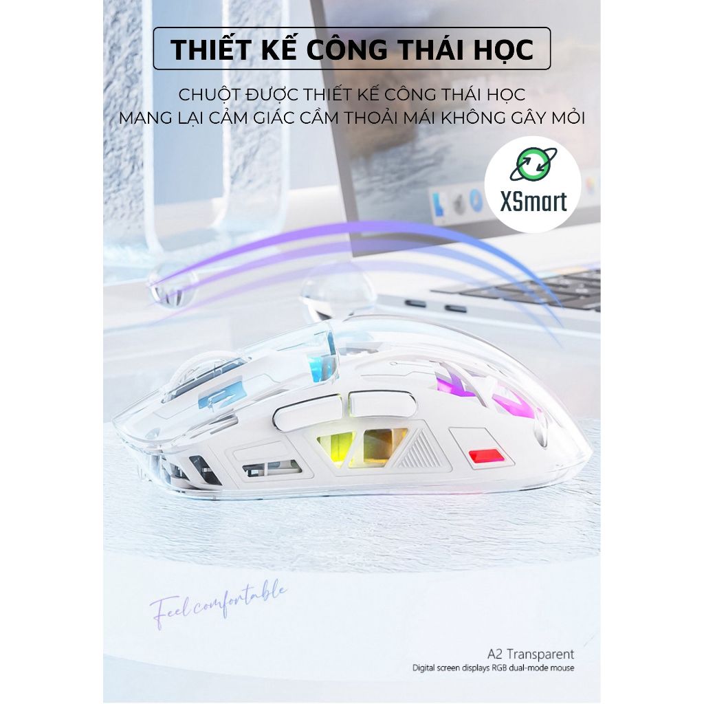 Chuột Không Dây Bluetooth Free Wolf A2 LED RGB 2 Mode Chip Original 3212 Siêu Mượt Chuyên Game | BigBuy360 - bigbuy360.vn