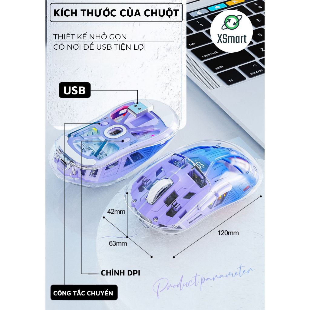 Chuột Không Dây Bluetooth Free Wolf A2 LED RGB 2 Mode Chip Original 3212 Siêu Mượt Chuyên Game | BigBuy360 - bigbuy360.vn