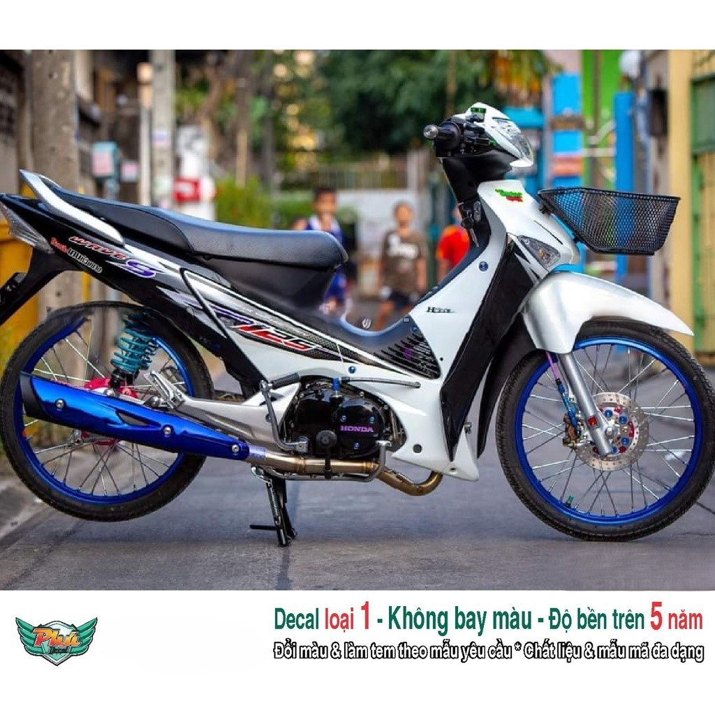 Tem rời xe Wave S 125 Trắng đen (C)