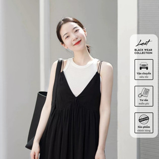 Set váy yếm cổ V hai dây mảnh và áo ba lỗ dáng dài cao cấp LUST chất liệu dày dặn thiết kế đẹp - TX04
