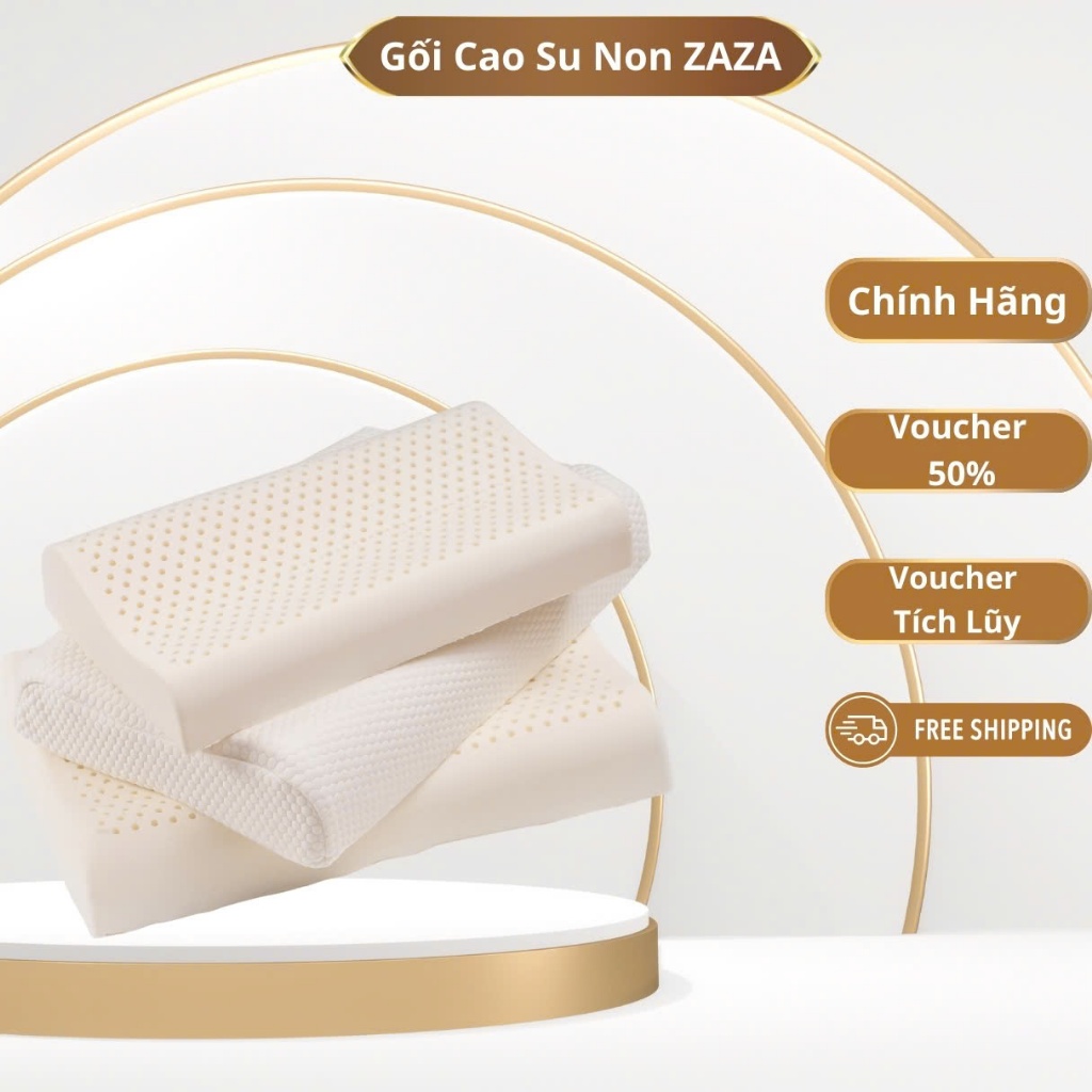 Gối Cao Su Non ZaZa Cao Cấp - Gối Cao Su Chông Ngáy Ngủ, Mềm Mại Cho Giấc Ngủ Êm Ái kích thước 50cm - 30cm