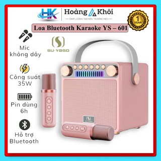 Loa Bluetooth Mini Karaoke YS-601 Cao Cấp - Đi Kèm 2 Micro Thay Đổi Giọng Nói Âm Thanh Cực Hay, Bass Căng