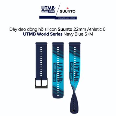 Dây đeo đồng hồ silicon Suunto 22mm Athletic 6 Utmb World Series Navy Blue S+M - Bảo hành 1 năm