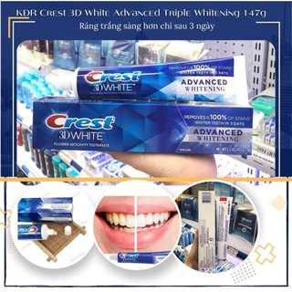 MẪU MỚI - Kem đánh răng Crest 3D White PRO 100% Advanced triple whitening 147g