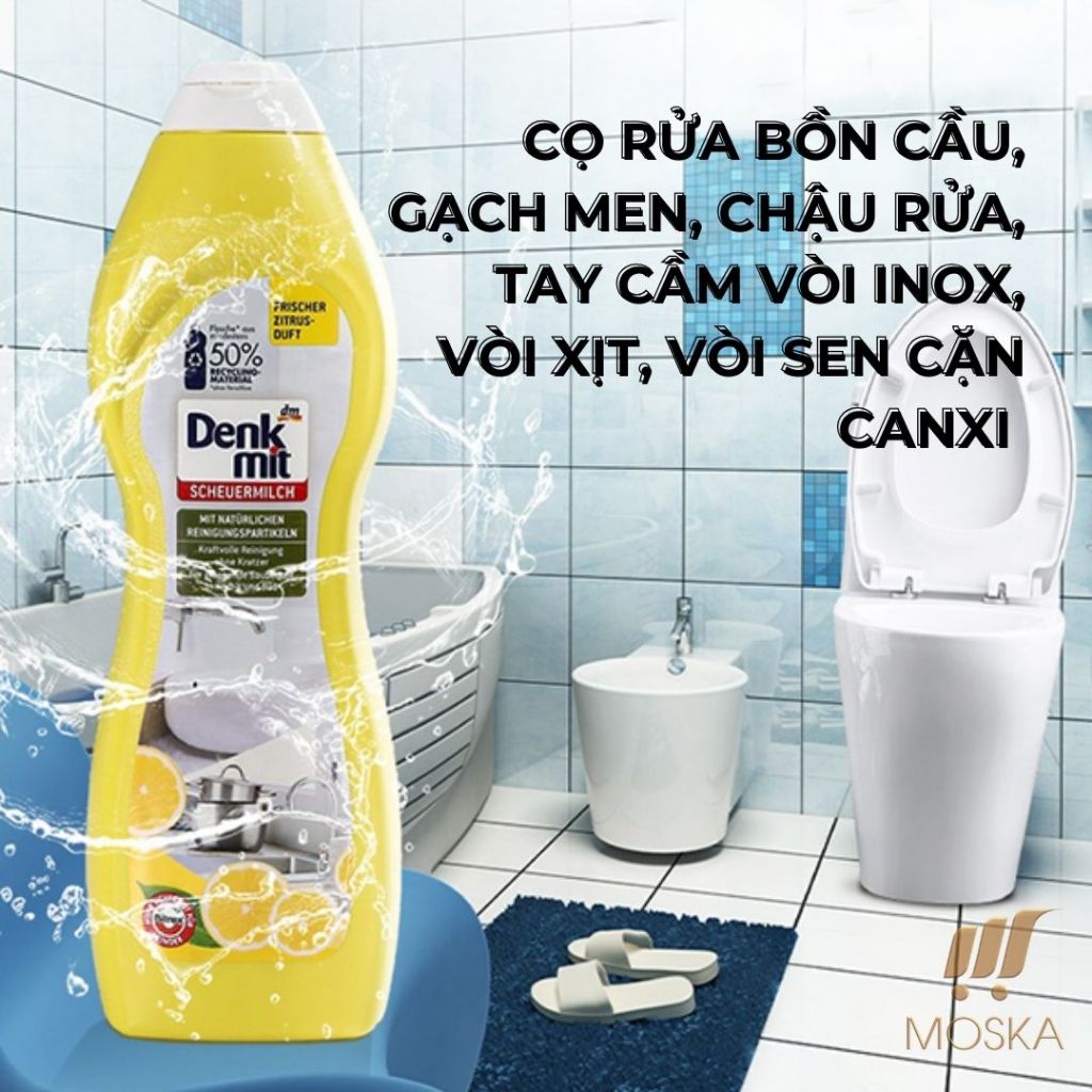 Kem Tẩy Rửa Đa Năng Denkmit, Đánh Bóng Inox, Đồ Sứ, Gương, Vệ Sinh Nhà Bếp, Toilet 750ml - Nhập Khẩu Đức| Moska shop