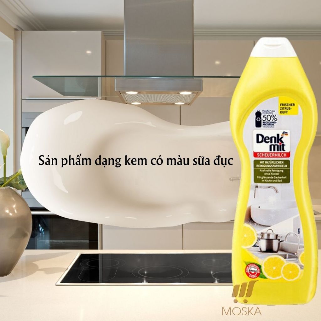 Kem Tẩy Rửa Đa Năng Denkmit, Đánh Bóng Inox, Đồ Sứ, Gương, Vệ Sinh Nhà Bếp, Toilet 750ml - Nhập Khẩu Đức| Moska shop