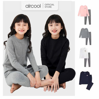 Bộ quần áo giữ nhiệt cho bé gái Aircool chất liệu cotton mềm co dãn giữ nhiệt tốt cho bé từ 2 đến 16 tuổi-BNBG01