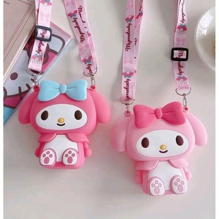 Túi đeo chéo bé gái bằng nhựa silicon hoạt hình my melody đáng yêu