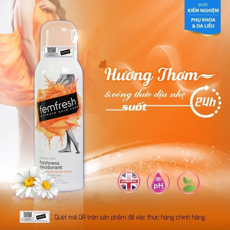 Xịt Thơm Vùng Kín Femfresh Freshness, Active Deodorant Spray 125ml