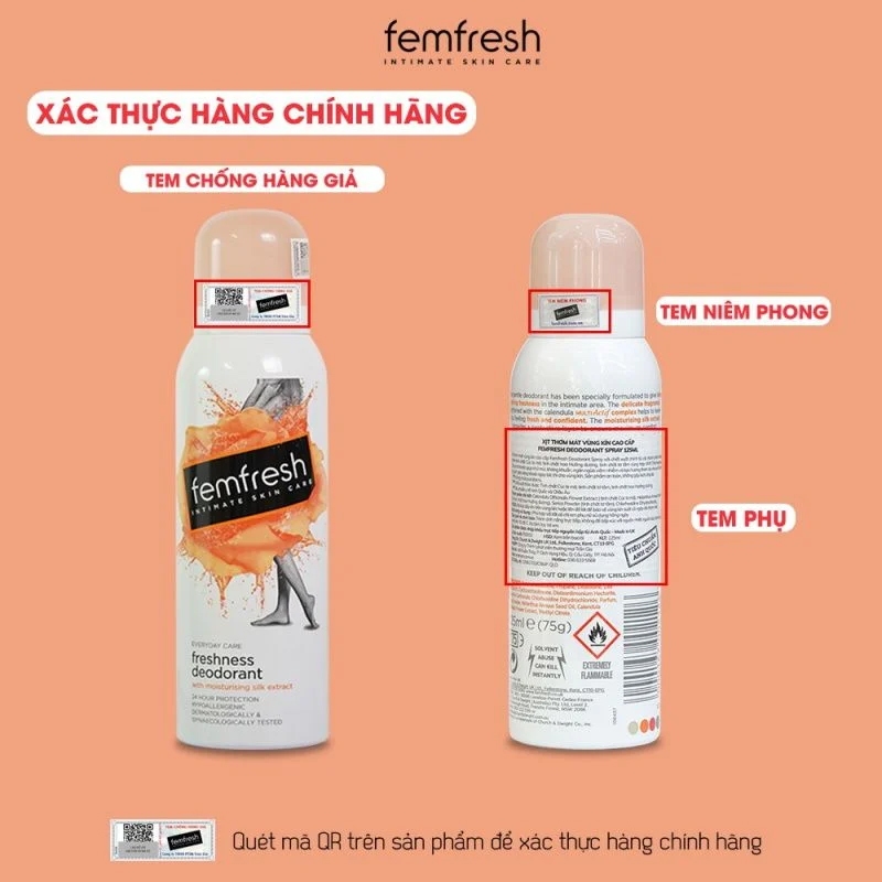 Xịt Thơm Vùng Kín Femfresh Freshness, Active Deodorant Spray 125ml