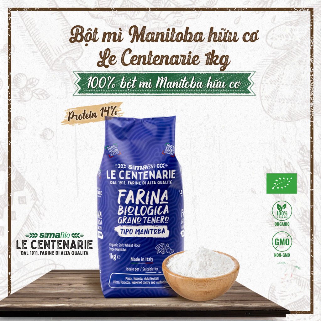 Bột mì số 13 Manitoba hữu cơ Sima Bio - Ý