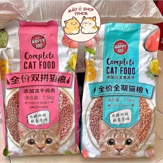  HẠT MIX THỊT WANPY HAPPY100 BAO 1,5KG - HẠT THỨC ĂN DINH DƯỠNG CHO MÈO 