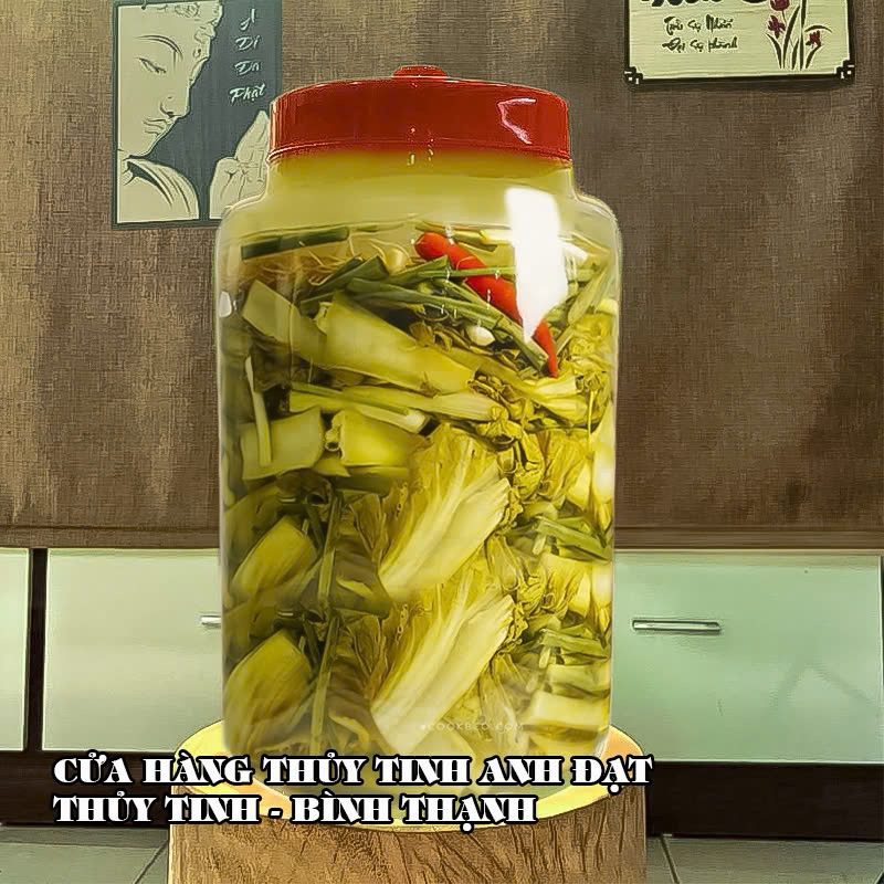 Bình Thủy Tinh Ngâm Rượu, Ngâm Trái Cây, Nuôi Giấm, Ngâm Cải Chua, Ngâm Dưa Cà Nắp Đỏ 10L, 20L