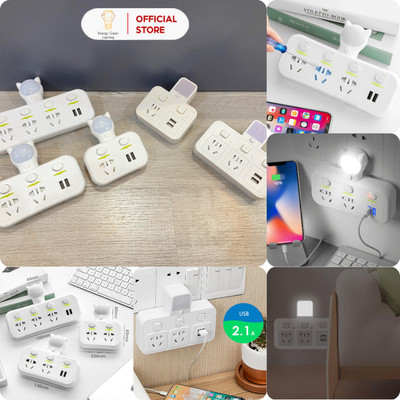 Ổ Cắm Điện Thông Minh Đa Năng Energy Green Lighting Có Đèn OD-326,-328 - Sạc An Toàn Chống Giật