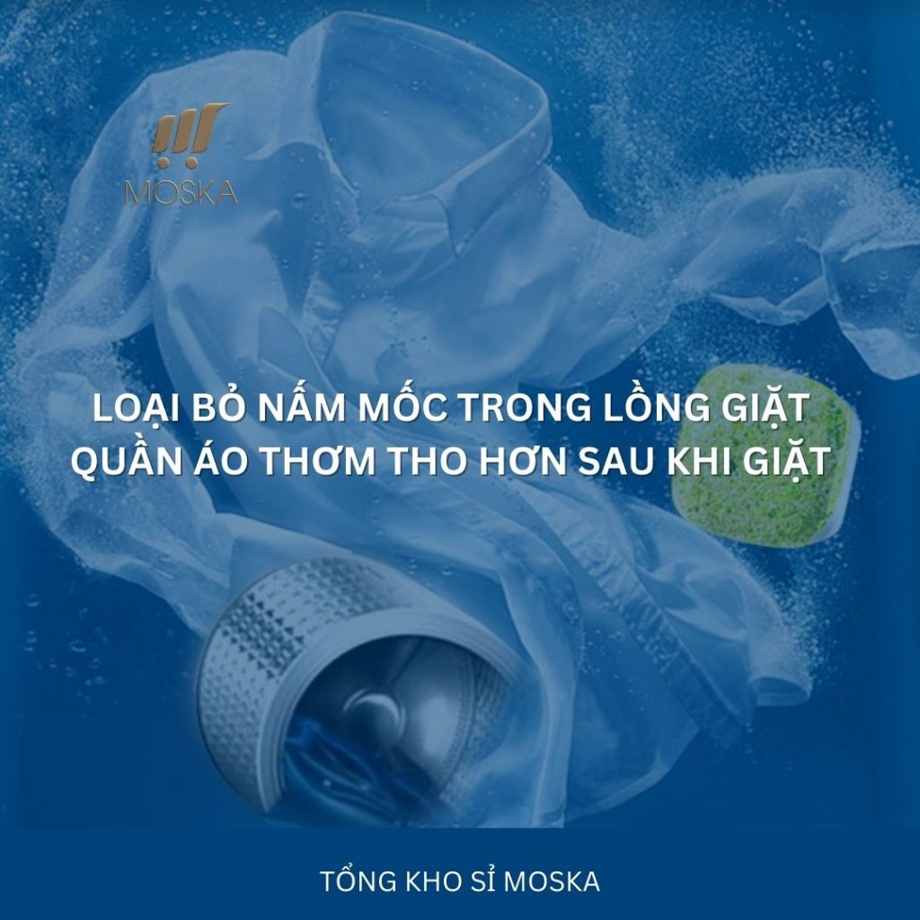 Viên Tẩy Lồng Máy Giặt Denkmit Đức - Làm Sạch Lồng Giặt Sạch Sẽ, Loại Bỏ Cặn Bẩn Nấm Mốc, Vi Khuẩn -Viên lẻ | Moska shop