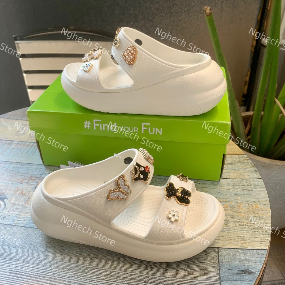 [Full Box] Cross Đế Cao 7CM - Cross Sandal Nữ Đế Cao, tặng kèm sẵn Charm 3D